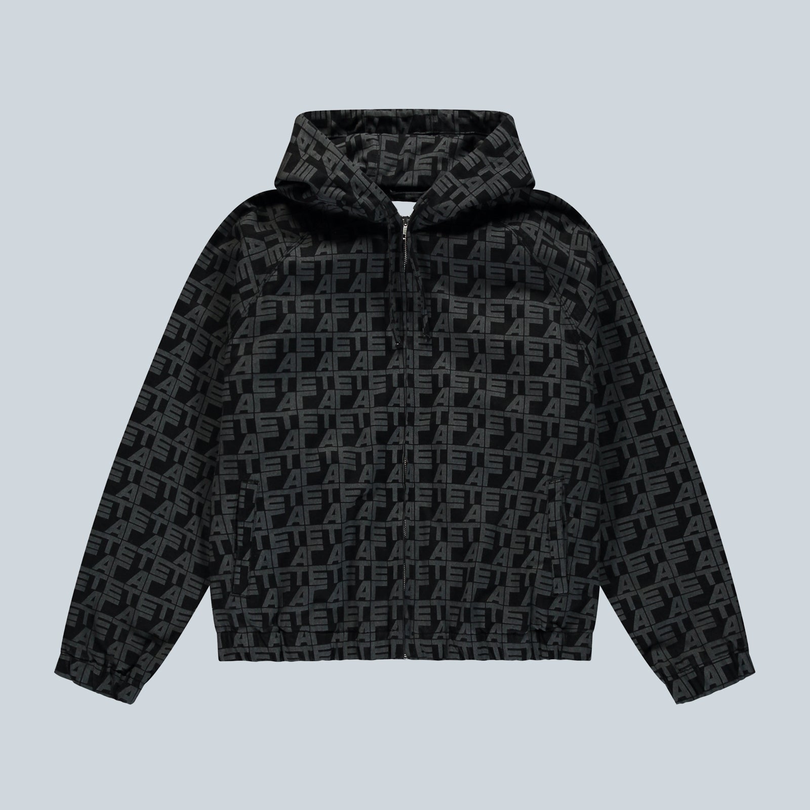 ALLOVER SQUARE DENIM JACKET - BLACK