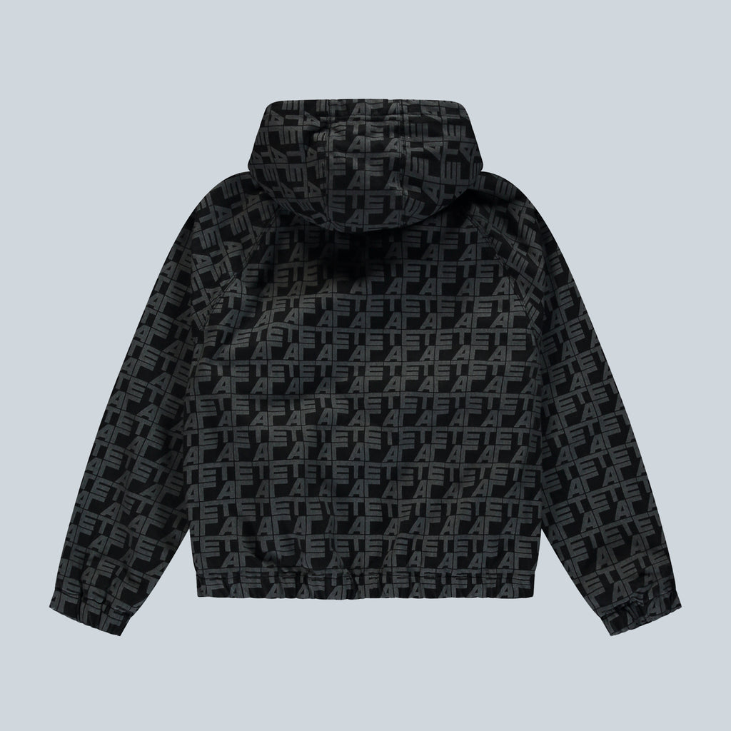 ALLOVER SQUARE DENIM JACKET - BLACK