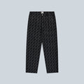 ALLOVER SQUARE DENIM PANTS - BLACK
