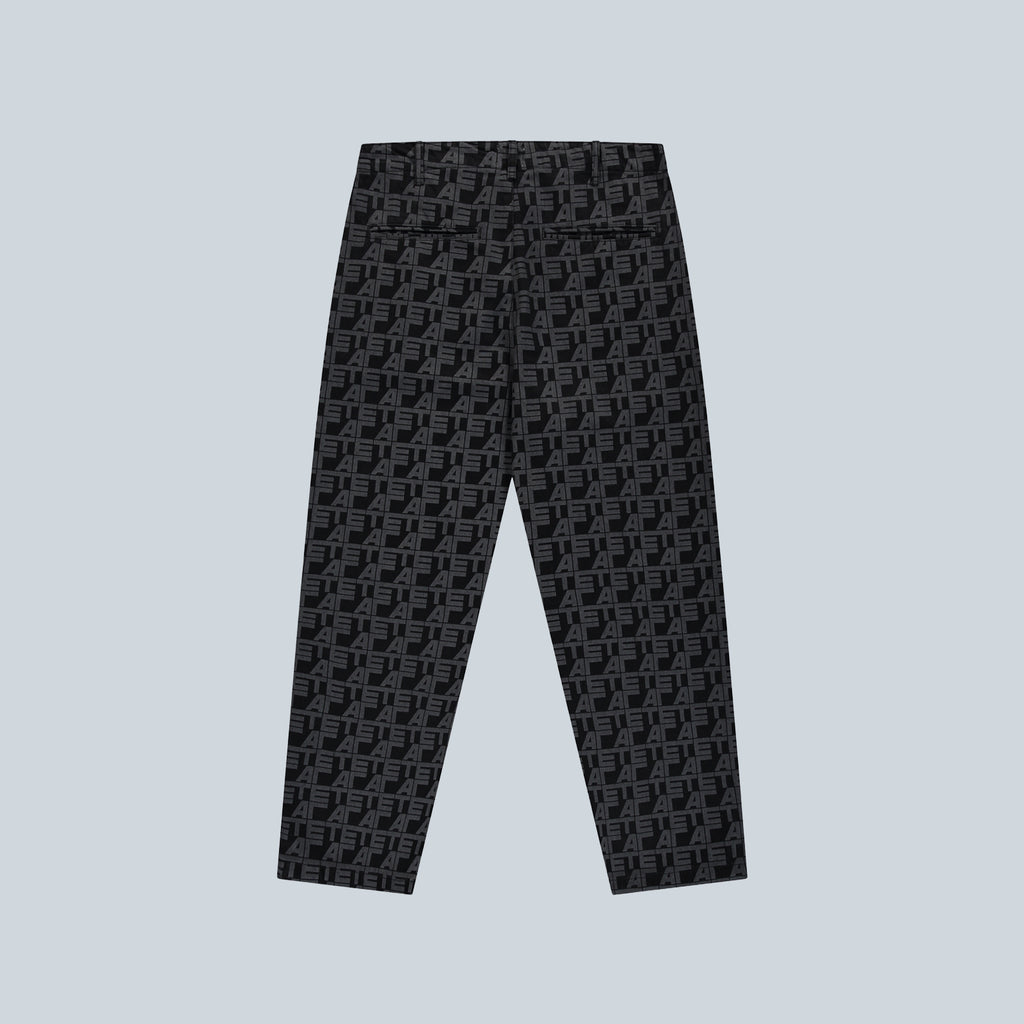 ALLOVER SQUARE DENIM PANTS - BLACK