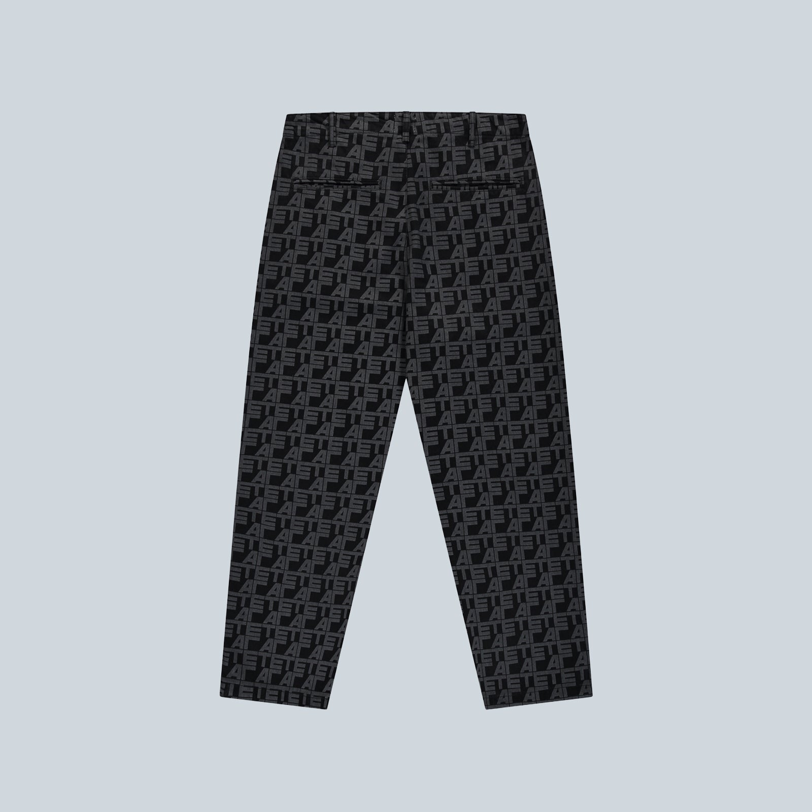 ALLOVER SQUARE DENIM PANTS - BLACK