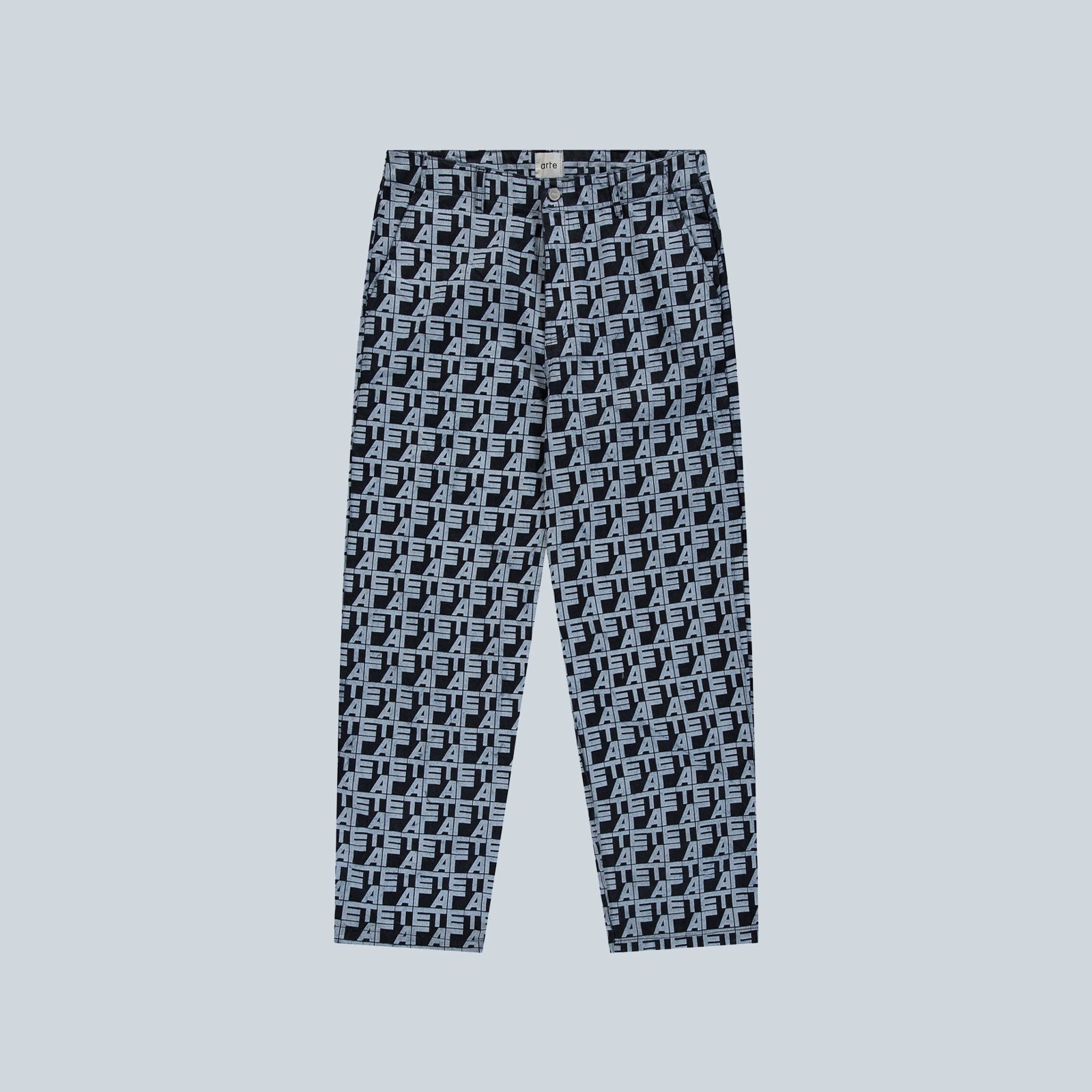 ALLOVER SQUARE DENIM PANTS - DENIM