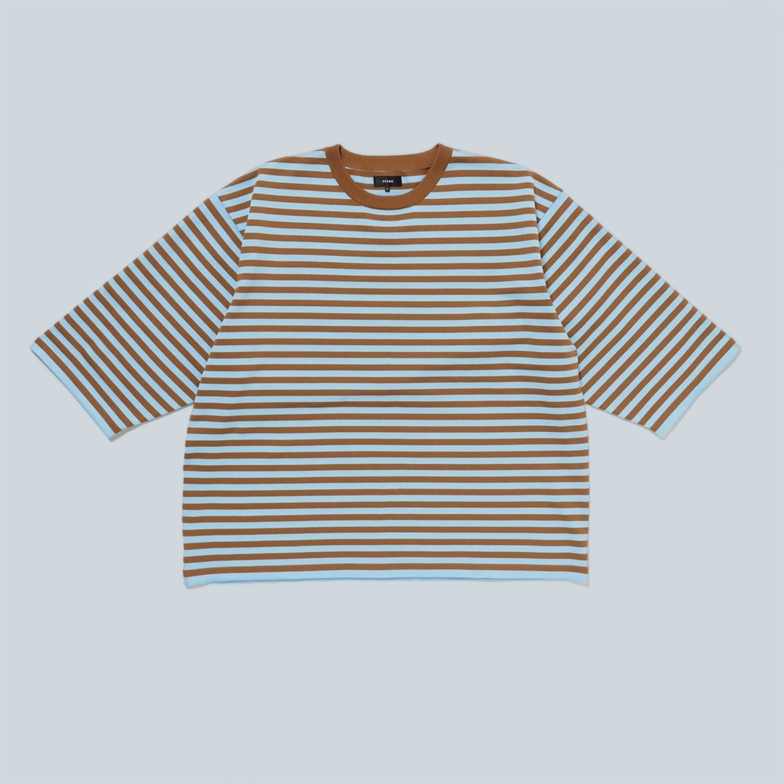 SHORT KNIT TEE - LIGHT BROWN