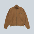 9G DOUBLE FACE FULL ZIP CARDIGAN - BROWN