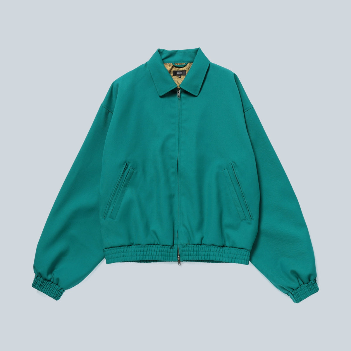 GABARDINE ZIP BLOUSON - TURQUOISE