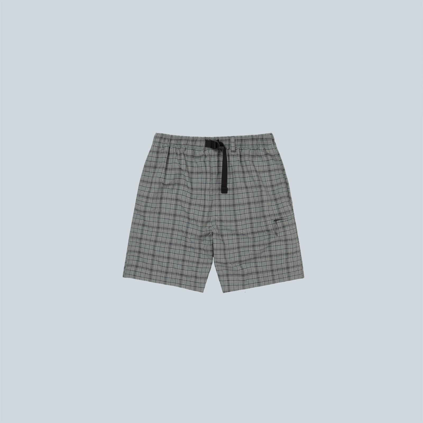 BELTED CHECK SHORT - SAGE