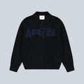 STENCIL ZIP CARDIGAN - BLACK