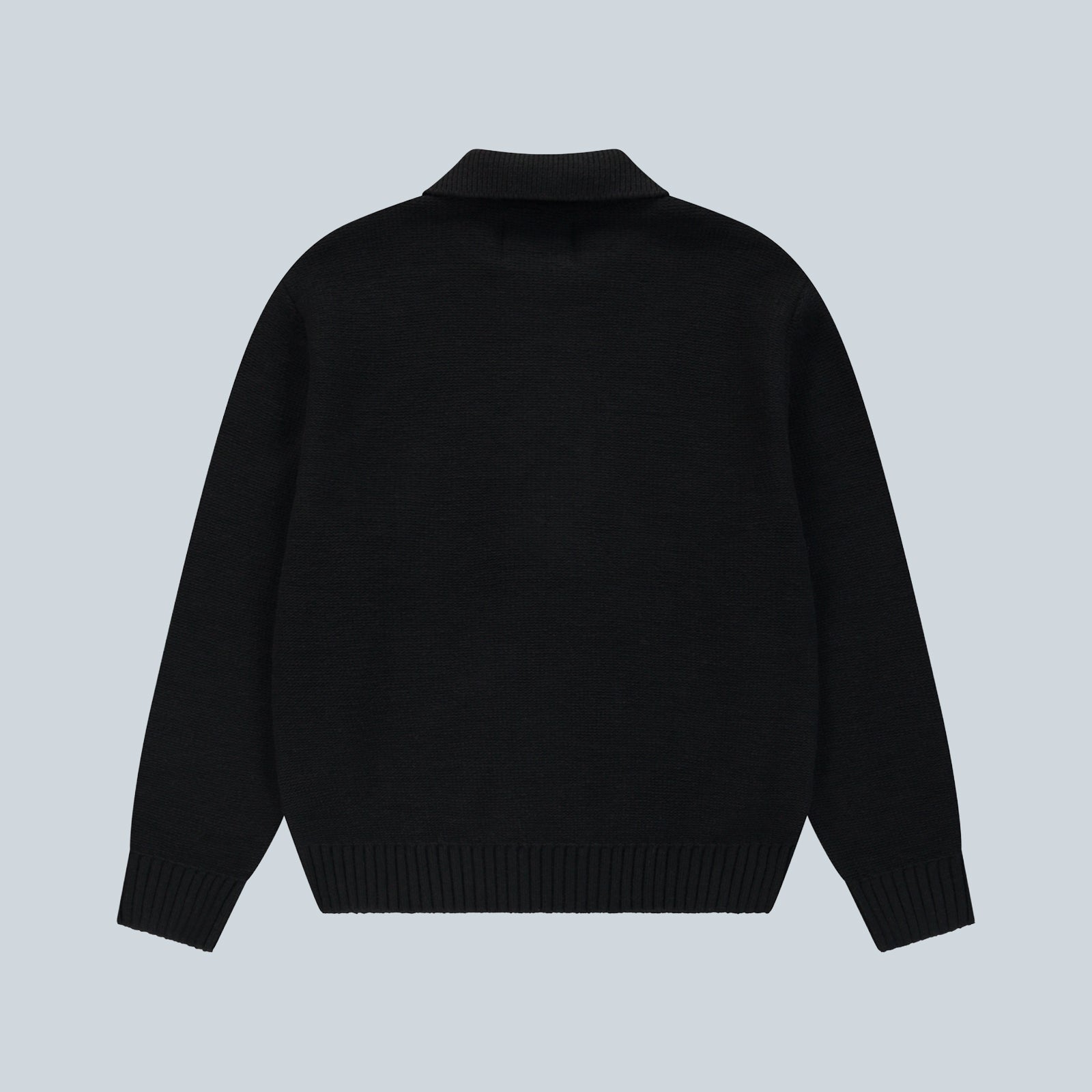 STENCIL ZIP CARDIGAN - BLACK