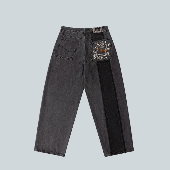 BAGGY DENIM PANTS - BLACK