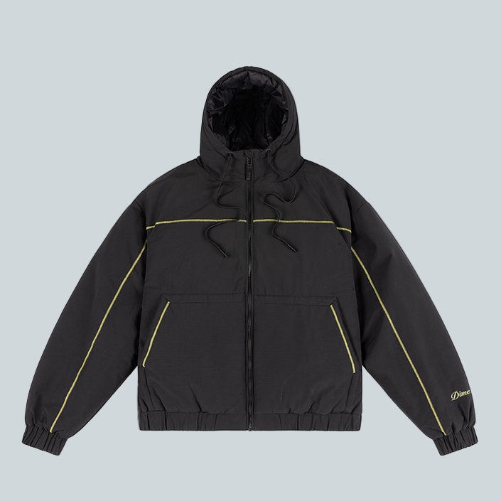 QUILTED RIPSTOP PUFFER - BLACK