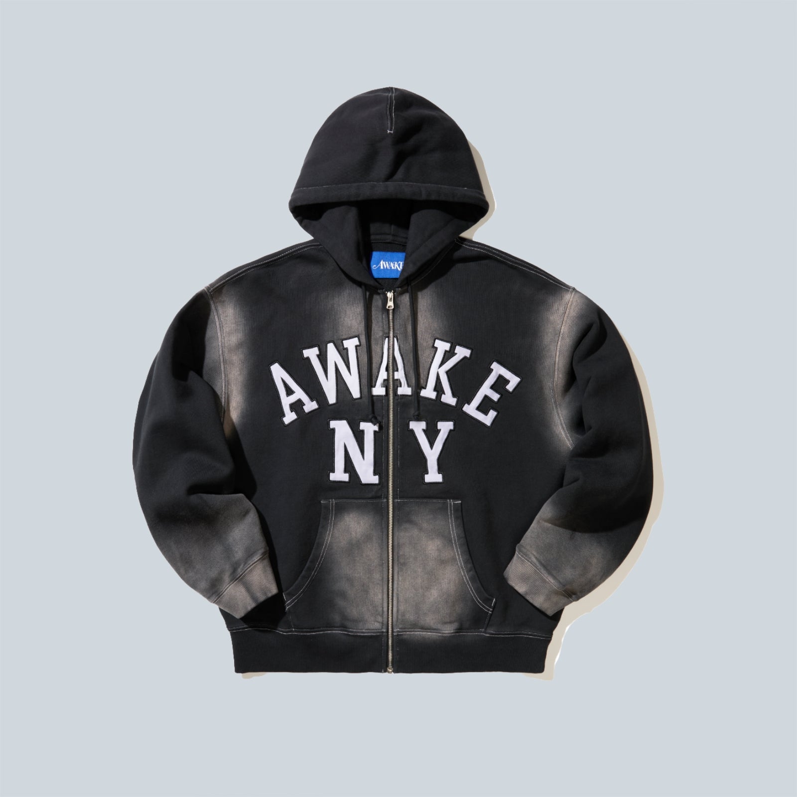 COLLEGIATE ARCH ZIP HOODIE - BLACK