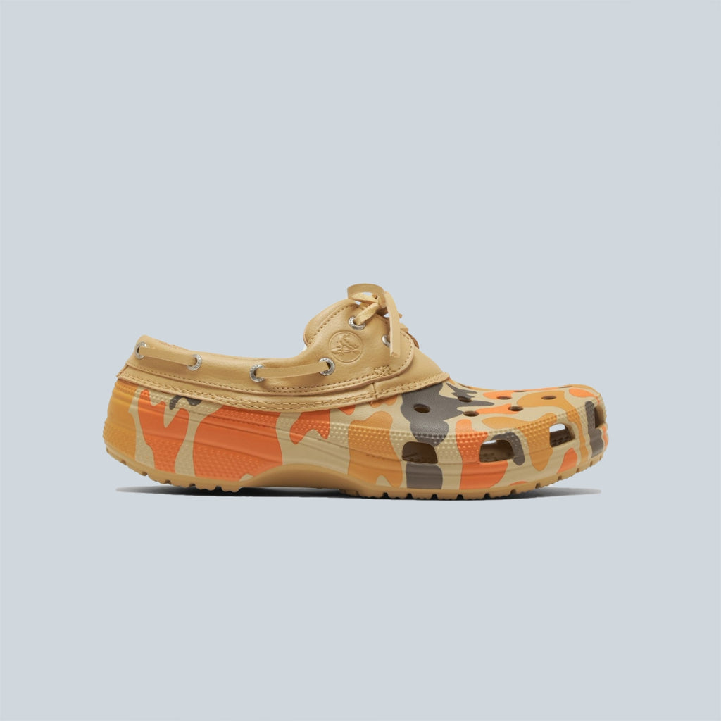 CLASSIC DUCK CAMO BOAT SHOE - TAN SHOCKING ORANGE