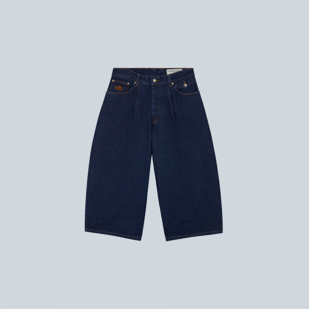 DENIM BALLOON SHORT - DARK BLUE