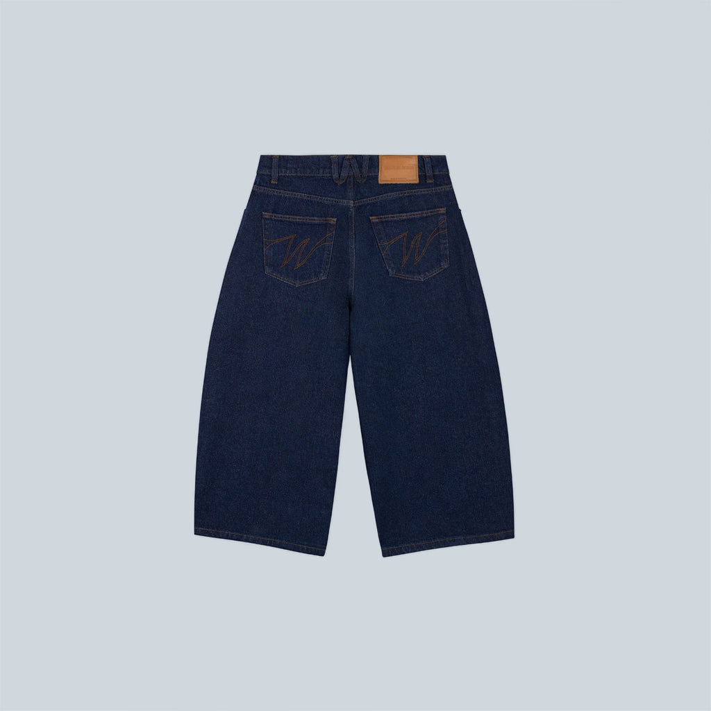 DENIM BALLOON SHORT - DARK BLUE