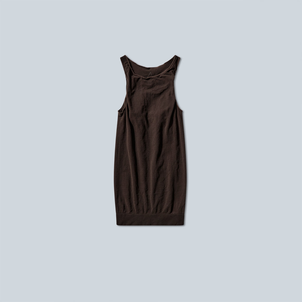 HAZE ULTRALIGHT SEAMLESS SEE THROUGH TANK TOP - DARK BROWN