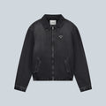 WASHED DENIM CLASSIC JACKET - BLACK