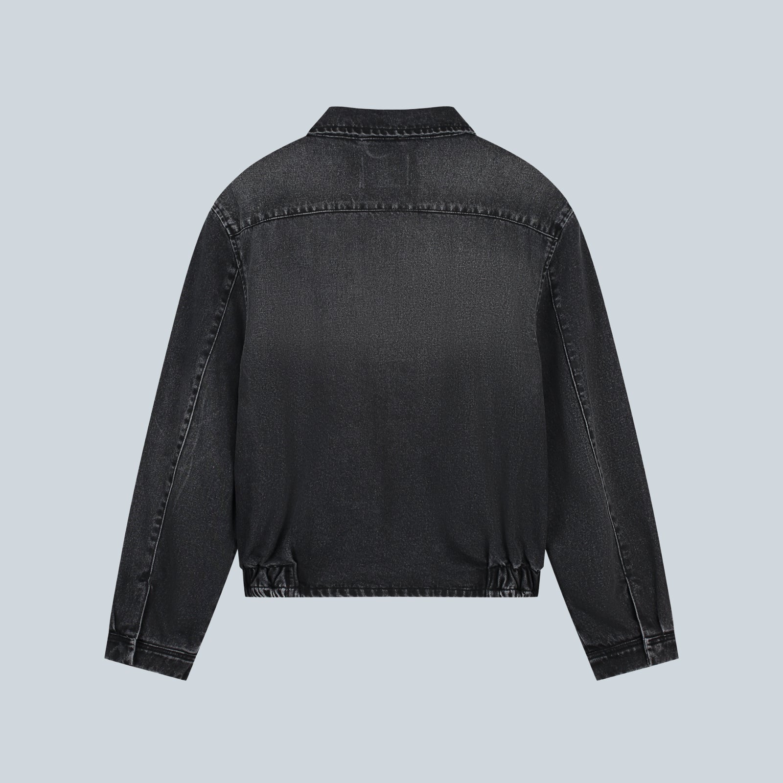 WASHED DENIM CLASSIC JACKET - BLACK
