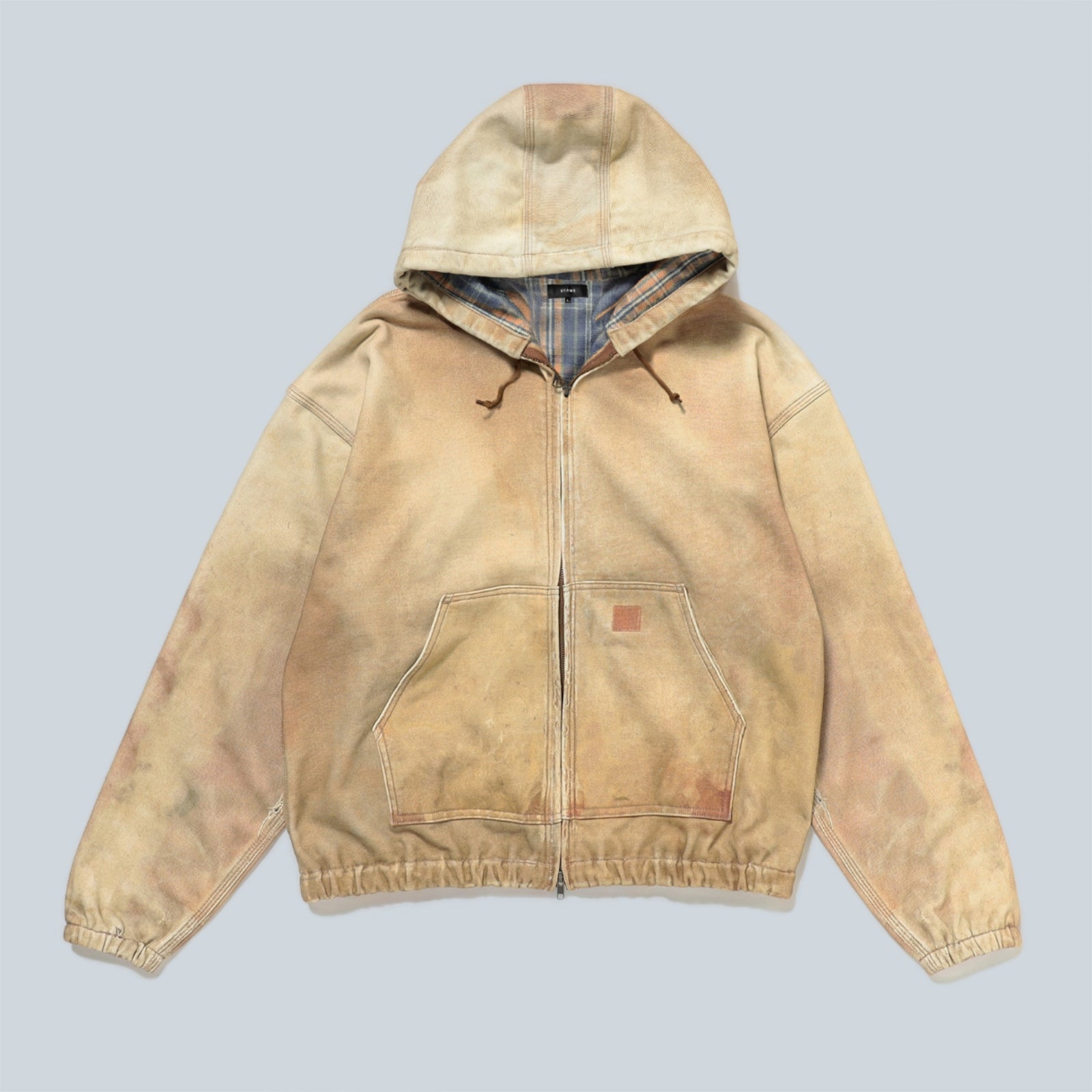 MOCK PRINT HOODIE - FADE BEIGE