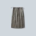 NIA SEE THROUGH PRINTED CHECK MID SKIRT - WHITE