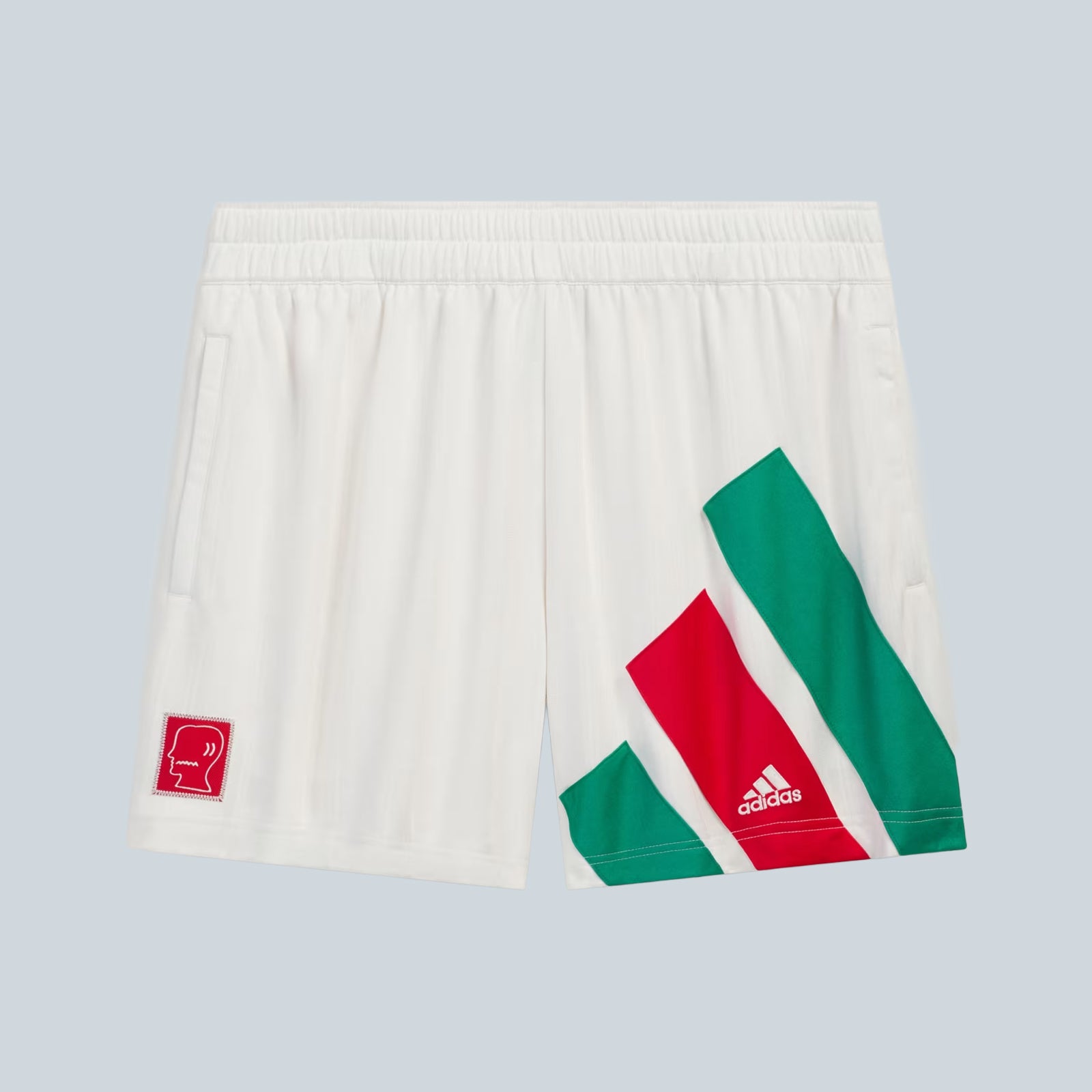 SHORT DE FOOTBALL - WHITE/RED/GREEN
