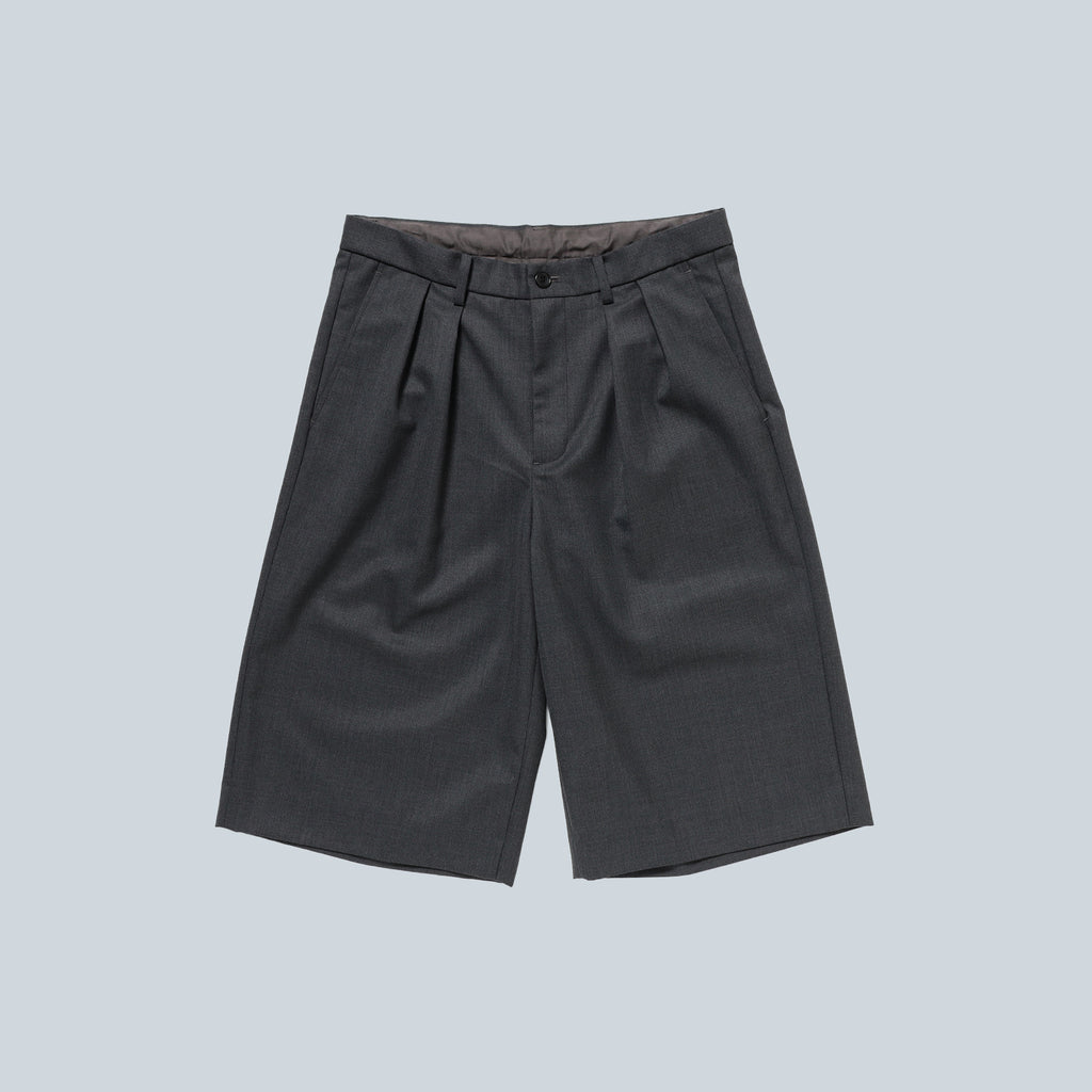 WIDE SHORT SLACKS - CHARCOAL
