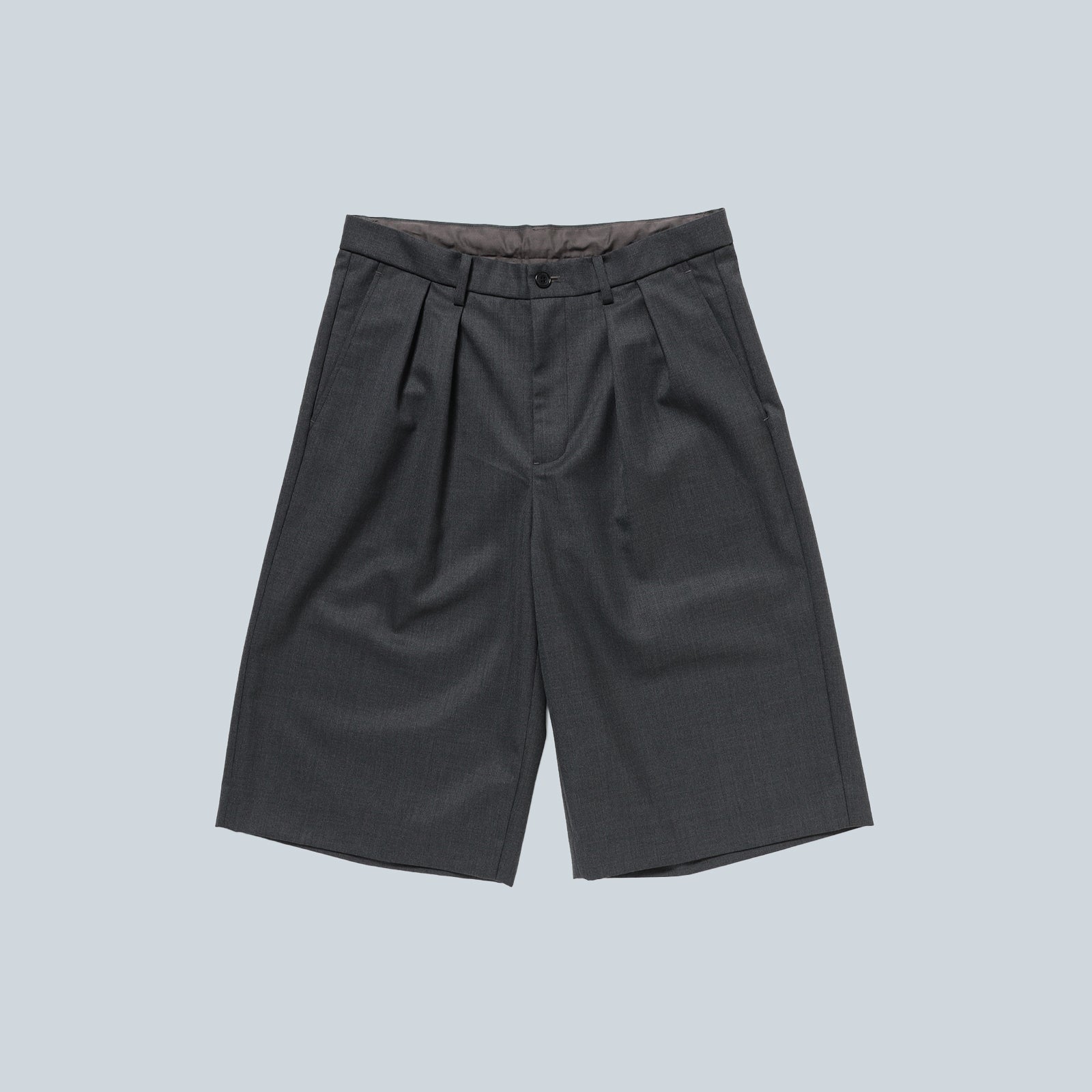 WIDE SHORT SLACKS - CHARCOAL