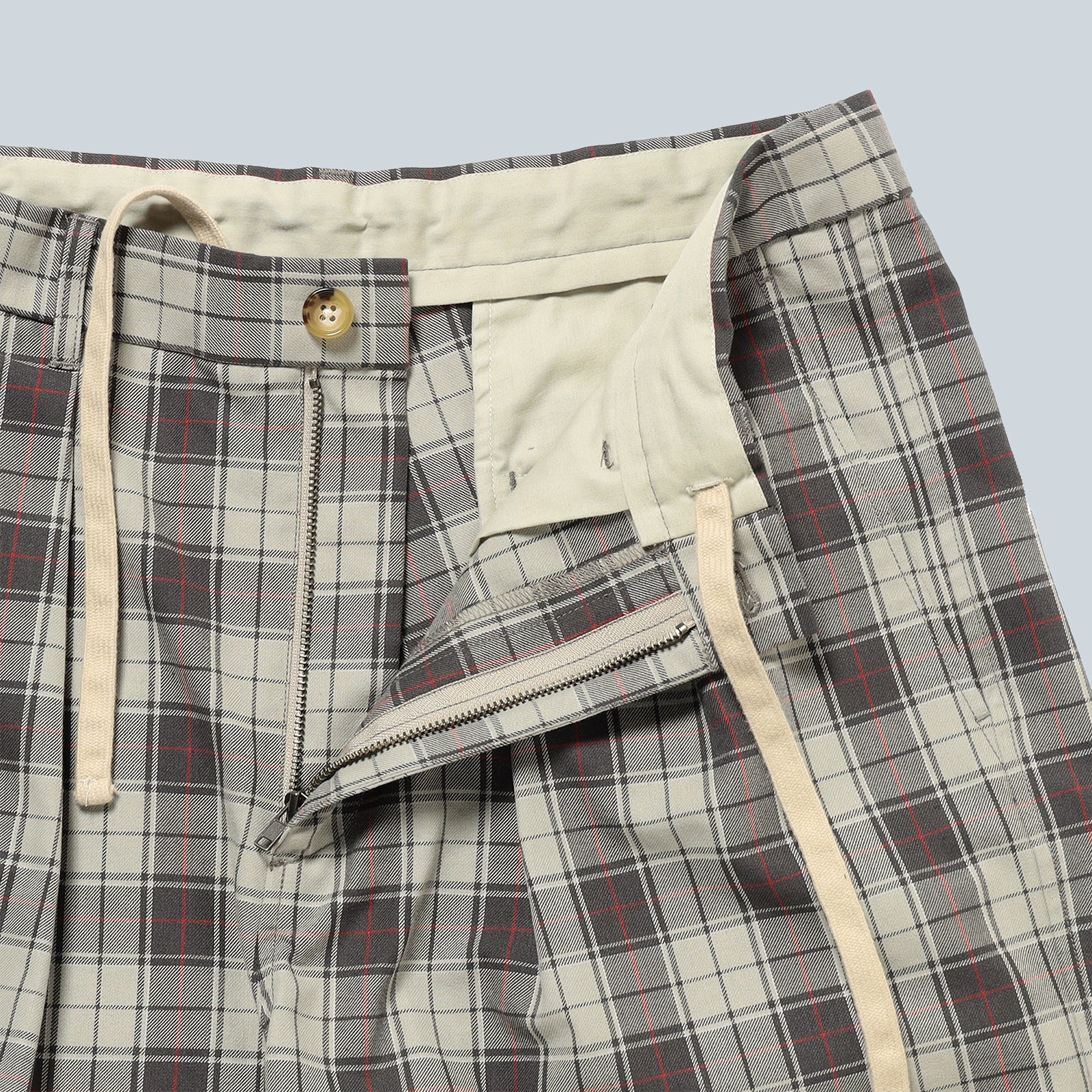 CHECK SHORTS - BEIGE