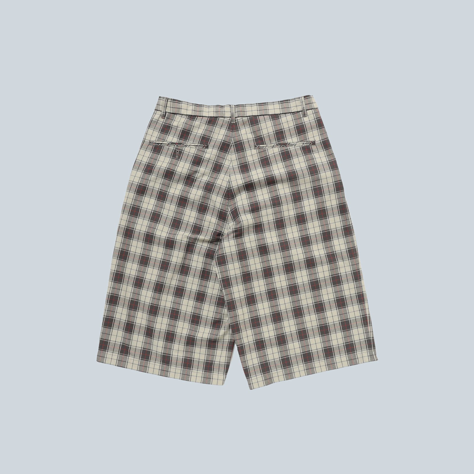 CHECK SHORTS - BEIGE