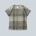 TABA PRINTED CHECK BABY TEE - SAGE GREEN