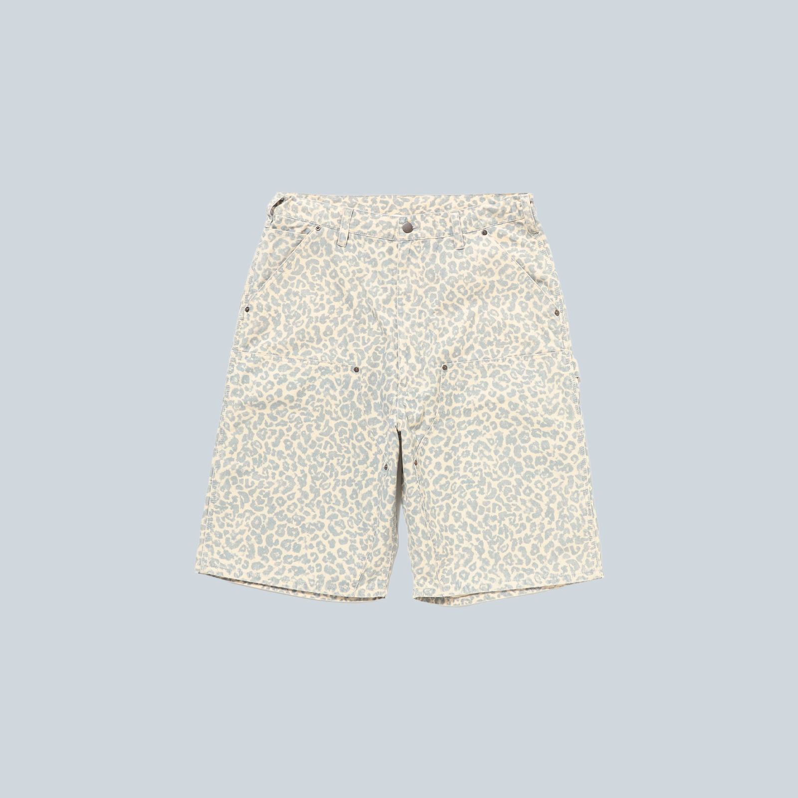PRINT DOUBLE KNEE SHORTS - LEOPARD