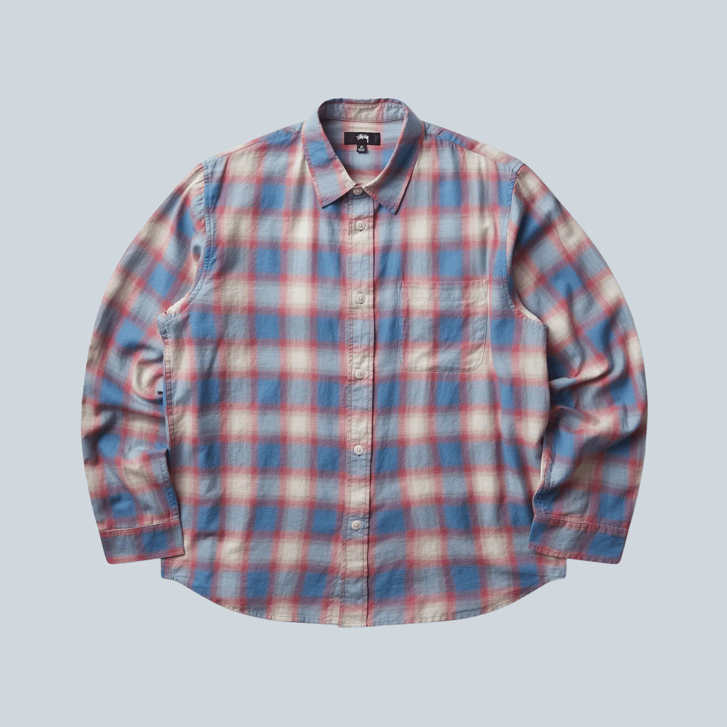 BEACH OMBRE PLAID SHIRT - BLUE