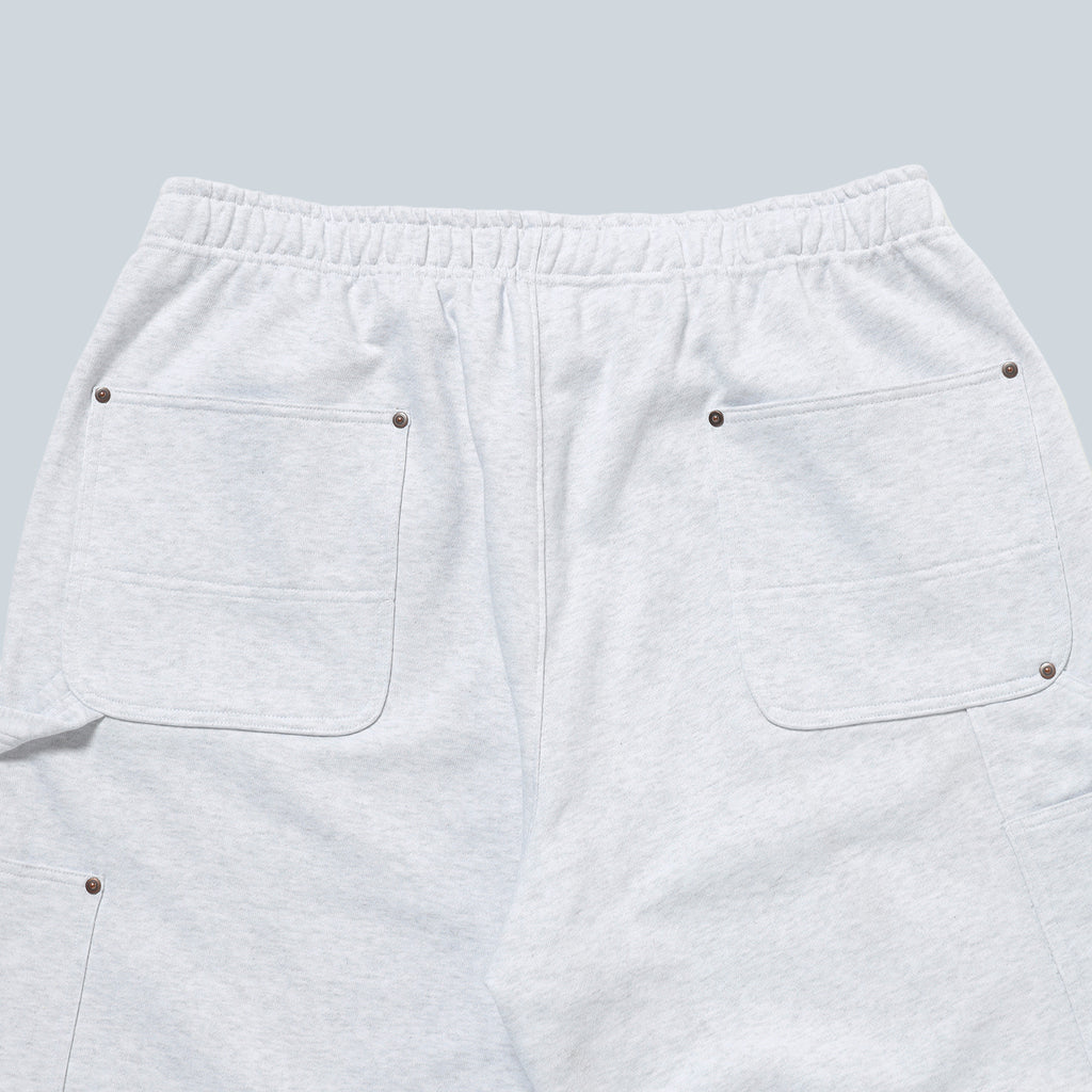 SWEAT DOUBLE KNEE SHORTS - GREY