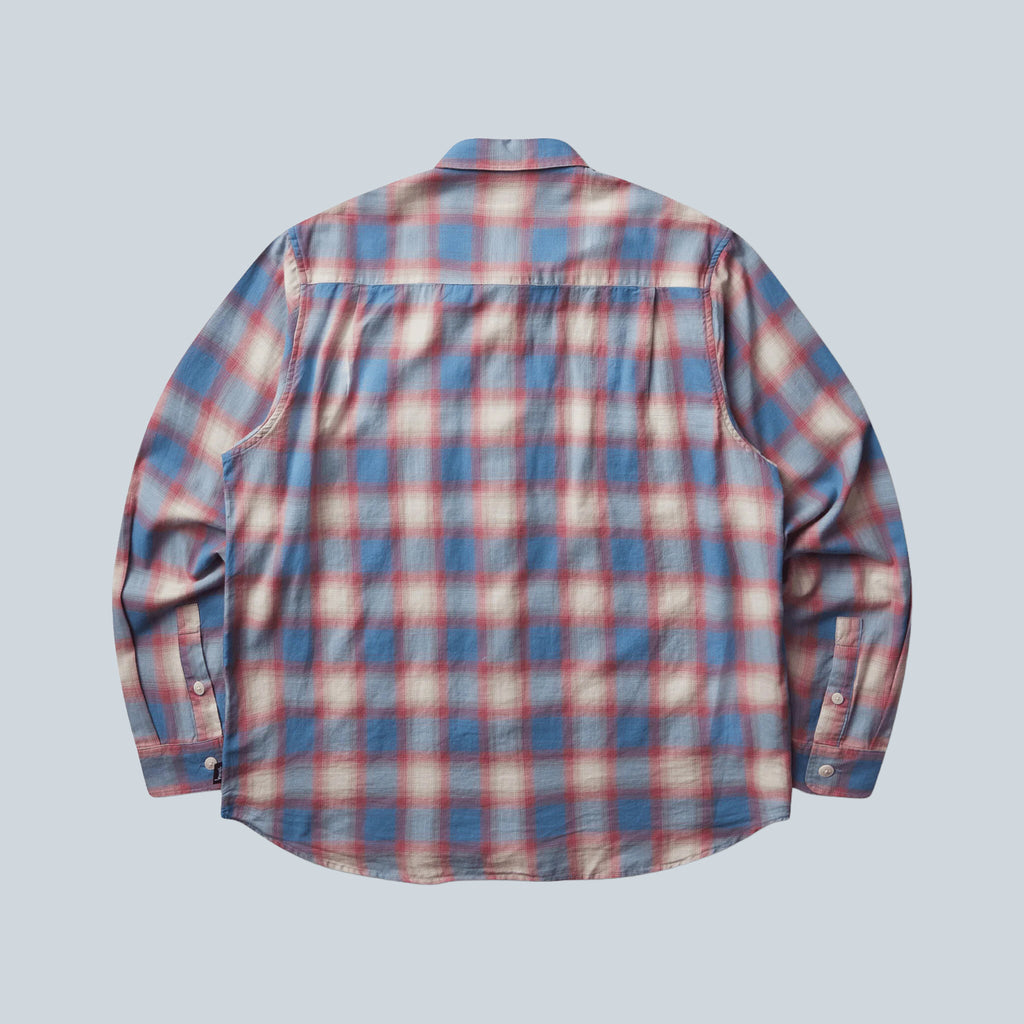 BEACH OMBRE PLAID SHIRT - BLUE