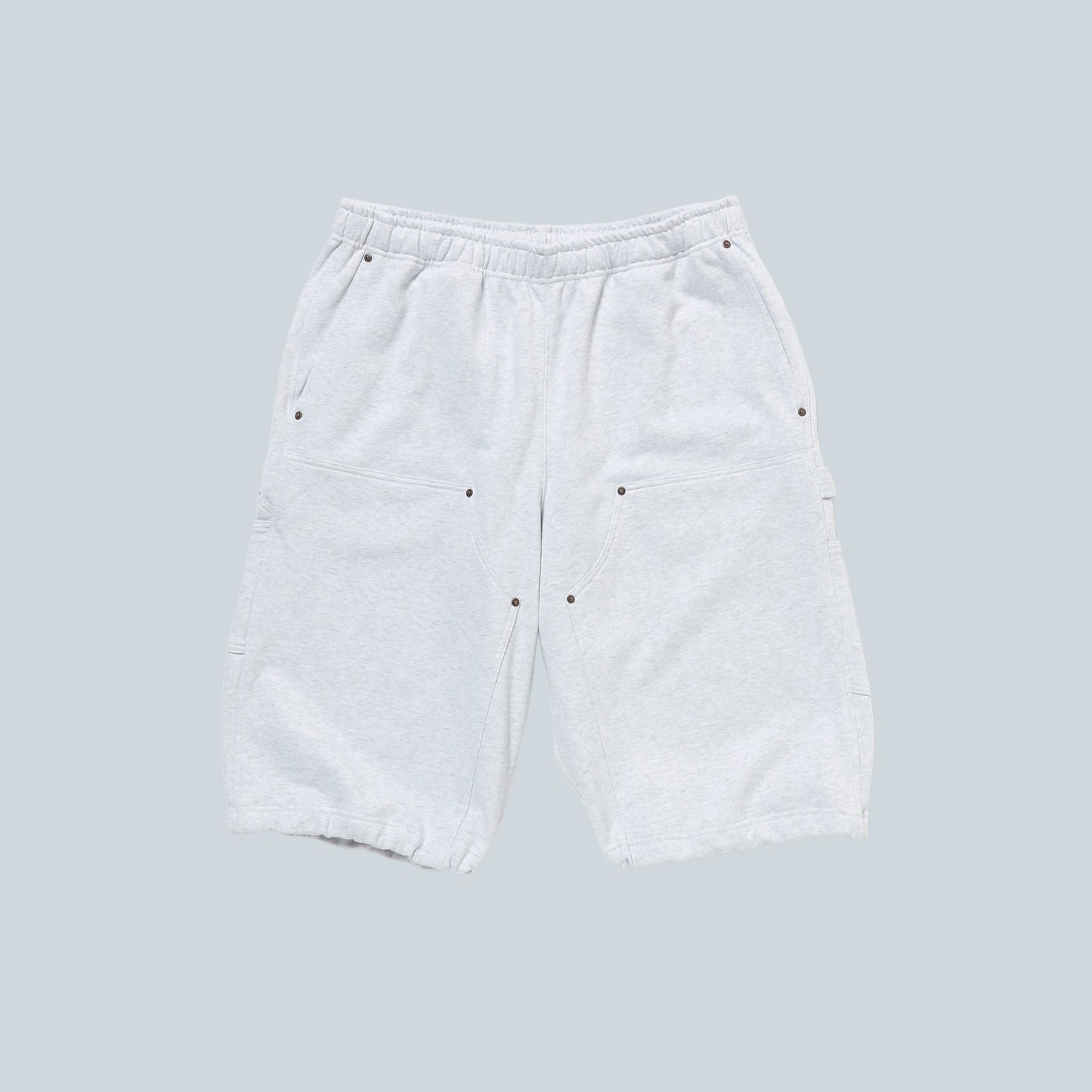 SWEAT DOUBLE KNEE SHORTS - GREY