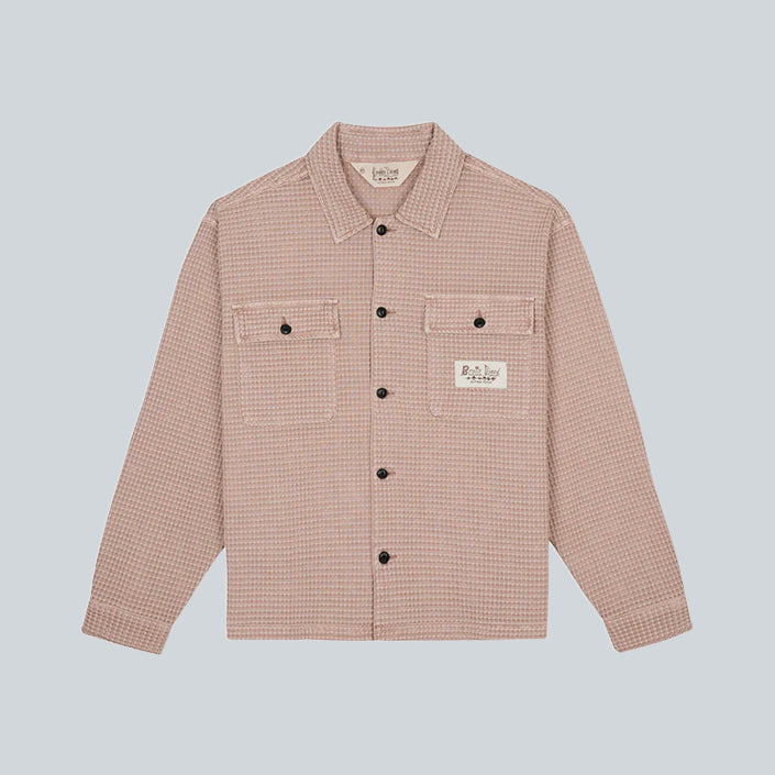 BRAIN DEAD WAFFLE BUTTON FRONT SHIRT - SAND image 0