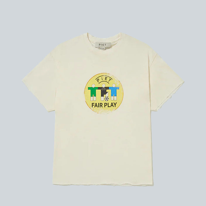 PIET FAIR PLAY RAW EDGE TEE - BONE WHITE image 0