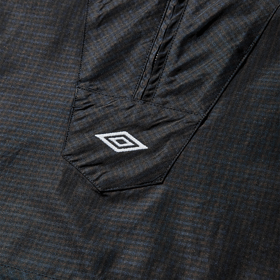 UMBRO CHECK MASKED ANORAK - NAVY/DARK BROWN image 3