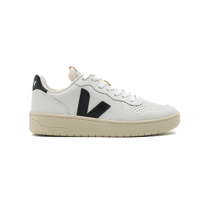 VEJA  V-10 LEATHER - WHITE/BLACK image 0