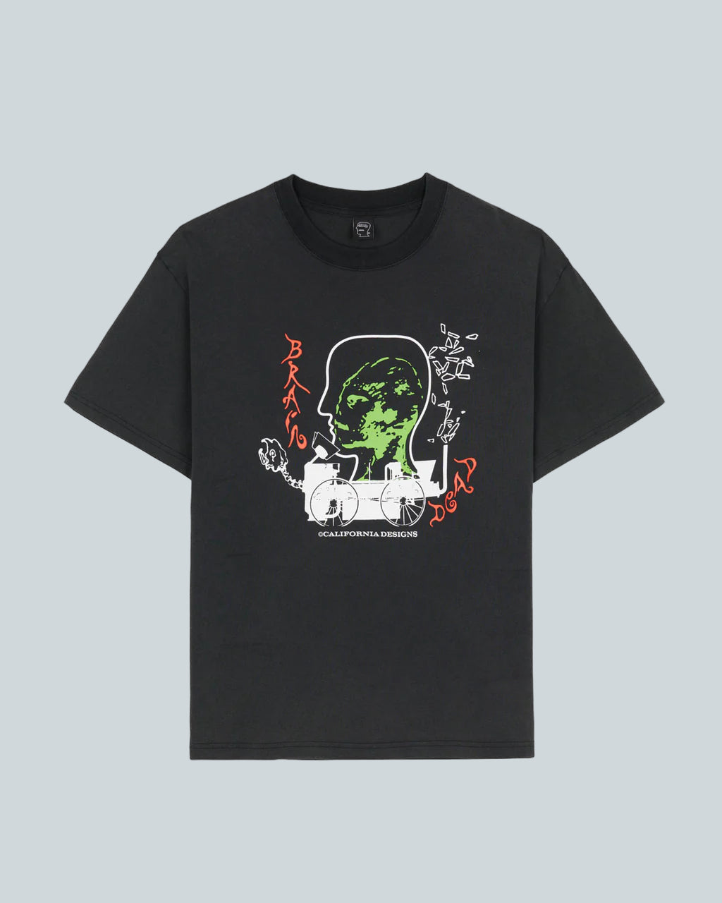 BRAIN DEAD ALIEN TRACTOR T-SHIRT - WASHED BLACK image 0