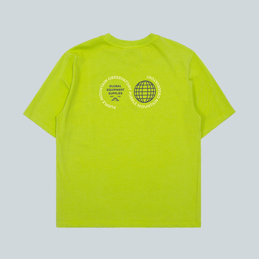 PURPLE MOUNTAIN OBSERVATORY GLOBE SS TEE - LIME image 1