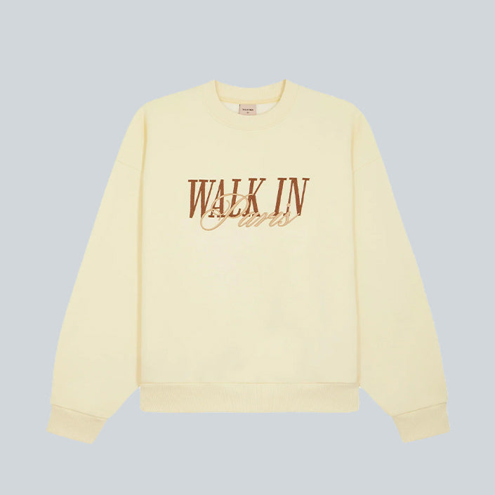 WALK IN PARIS WIP LOGO CREWNECK - BEIGE image 0