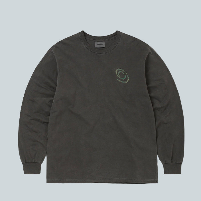 THISISNEVERTHAT SPIRAL LOGO L/S TEE - CHARCOAL image 0