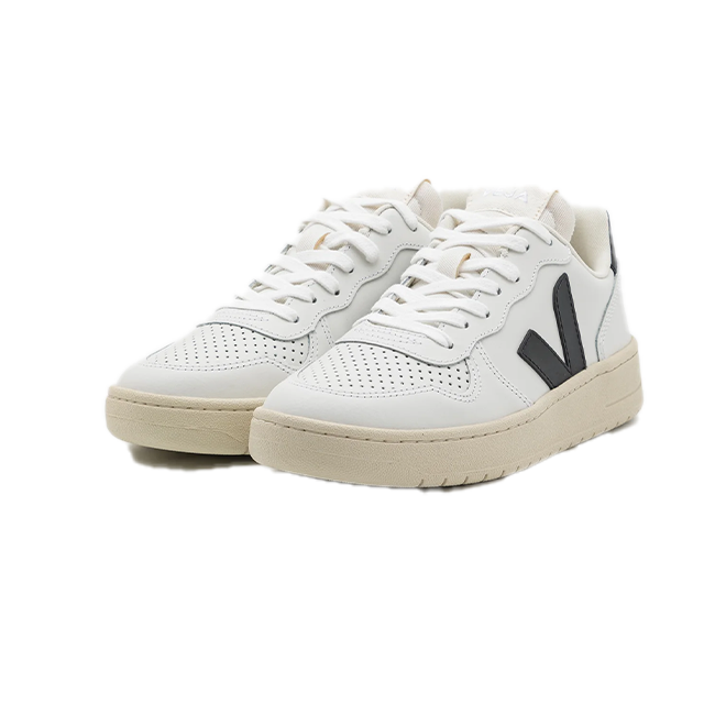 VEJA  V-10 LEATHER - WHITE/BLACK image 1