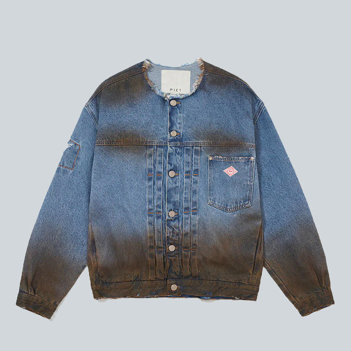 PIET DIRT STAINED DENIM JACKET - BLUE image 0