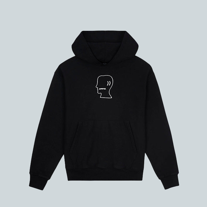 BRAIN DEAD LOGO HEAD HOODIE - BLACK image 0