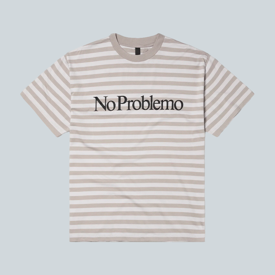 NO PROBLEMO STRIPED TEE - GREY image 0
