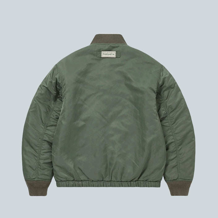 THISISNEVERTHAT REVERSIBLE BOMBER JACKET - DARK SAGE image 3