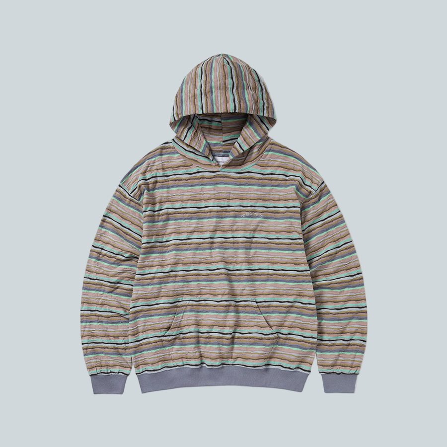 THISISNEVERTHAT WAVE JACQUARD HOODIE - PALE PEACH image 0