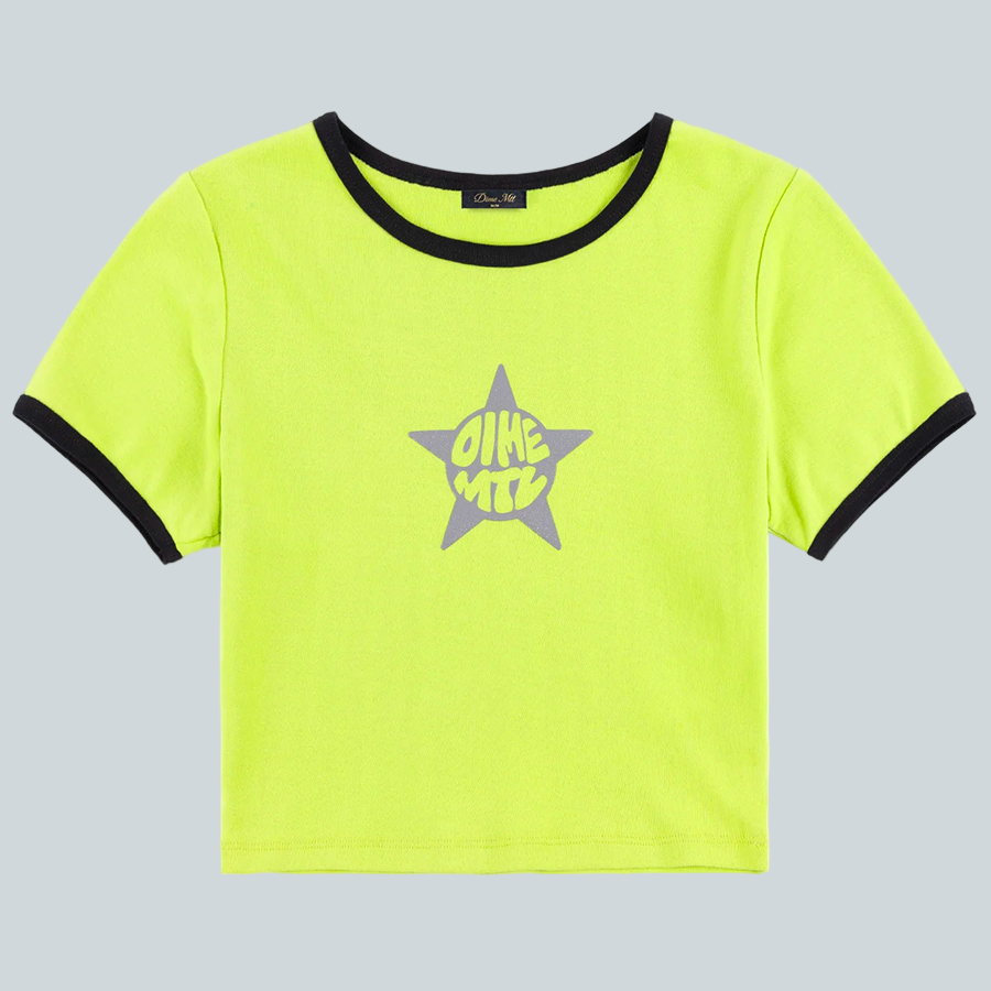 DIME MTL TEE BABY STAR - LIME image 0