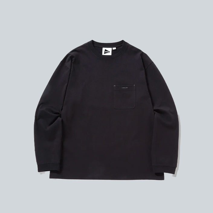 AND WANDER X GRAMICCI BACKPRINT L/S TEE - BLACK image 0